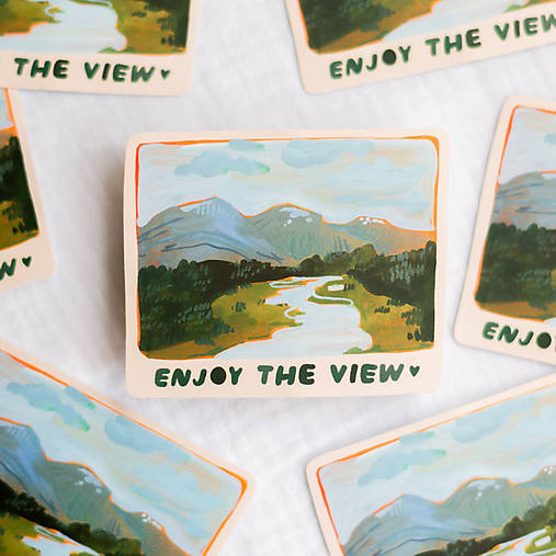 Papier - Samolepka / vodeodolná " Enjoy The View" - 17714996_