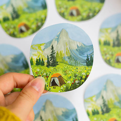 Papier - Samolepka / vodeodolná "V náruči prírody" - 17715003_