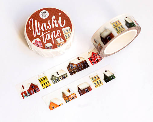 Papier - Washi páska - Domčeky - 17715061_