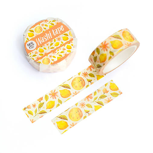 Papier - Washi páska - Citrón s mesiacom - 17715070_