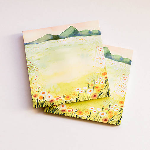 Papier - Lepiaci bloček "lúka"  - 17715183_