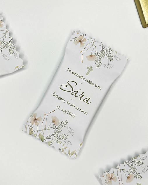 Detské doplnky - Detská miničokoládka – sladký darček na oslavu krstu s menom - 17714673_