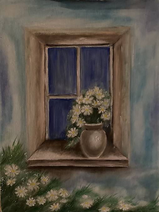 Obrazy - Obraz “Pred oknom” - 17716044_