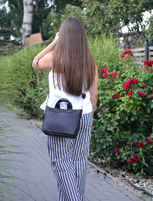 Kožená kabelka  DARK BROWN raw