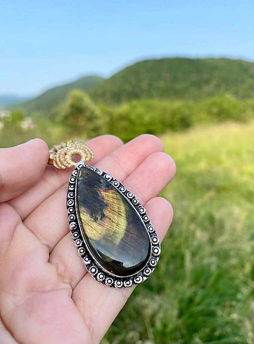 Náhrdelníky - Náhrdelník s Labradoritom v striebre 925 - 17716048_