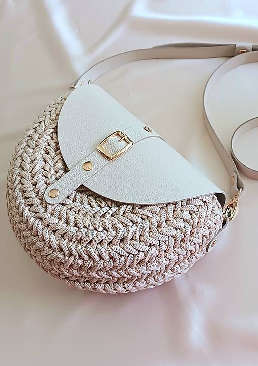 Kabelky - Kabelka Vanilla/koža - 17716416_