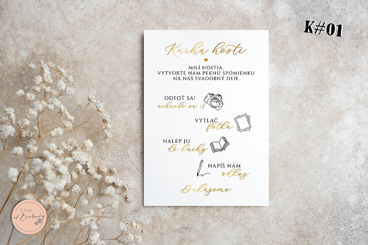 Kartička "Kniha hostí" K#01_P (Kartička A6 (štruktúrovaný papier))