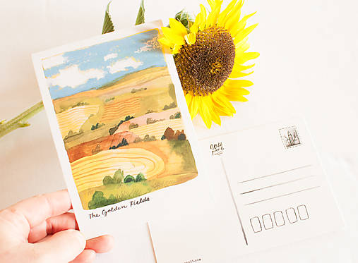 Papiernictvo - Pohľadnica "The Golden Fields" - 17715892_