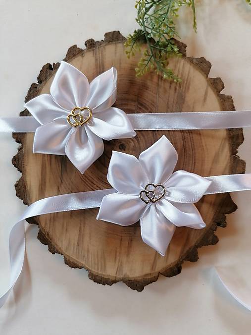 Náramky - Č. 94 náramok s dvojsrdcom _ zlaté a strieborné  - 17715720_