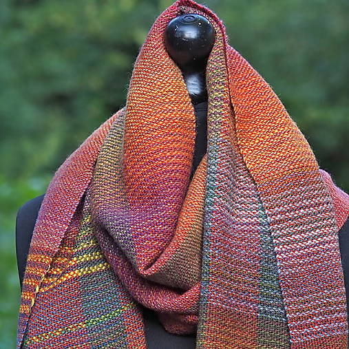 Šály a nákrčníky - RUČNĚ TKANÝ ŠÁL - PLÉD - HELENA - 17716961_