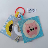 Hračky - Pískacie prasiatko - quiet book kartička - 17718463_