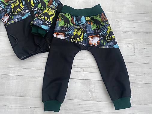 Detské oblečenie - Softshell baggy Dino jarná - 17718000_