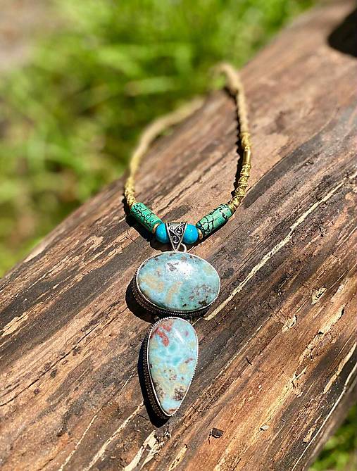 Náhrdelníky - Náhrdelník s Larimarom v striebre 925 - 17720009_