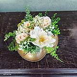 Dekorácie - Dušičky - marhuľová ikebana na hrob v tvare srdca č.122 - dekorácia - 17718850_