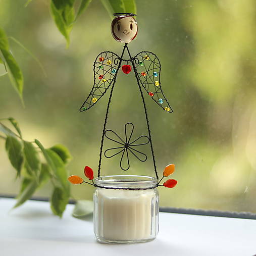 Sviečky - svietnik s anjelikom  - 17721183_