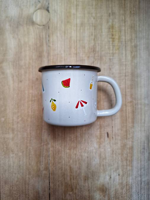 Nádoby - Smaltovaný hrnček Leto - 17722818_