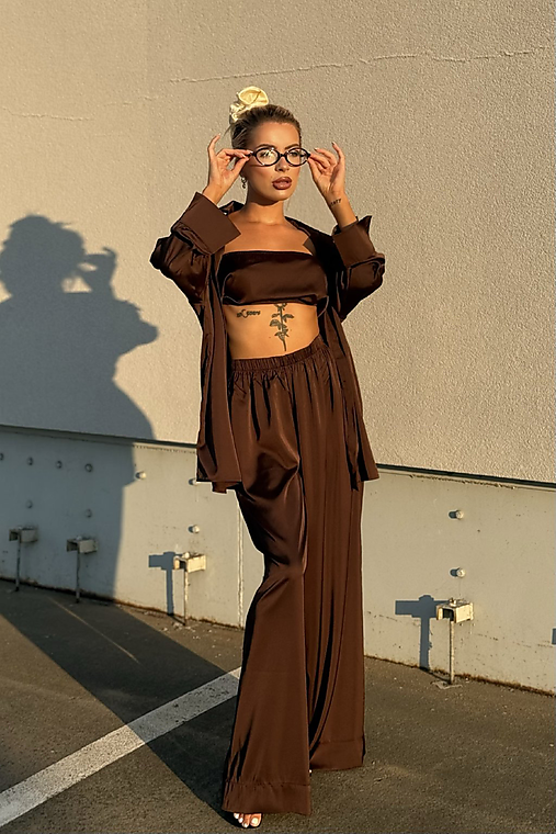 Blúzky a košele - Košeľa DARK SILK DREAMS CHOCOLATE - 17721117_