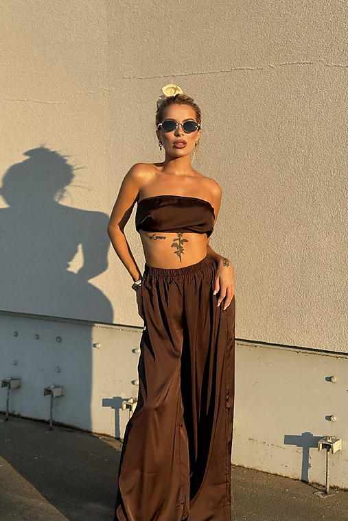 Topy, tričká, tielka - Top DARK SILK DREAMS CHOCOLATE - 17721141_