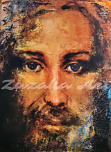 Obrazy - Print obrazu tváre Krista podľa Turínskeho plátna. - 17722043_