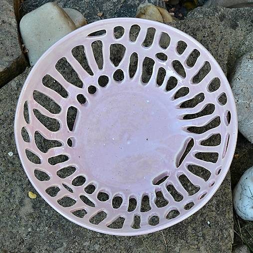 Nádoby - Keramická mísa růžová - 17722505_