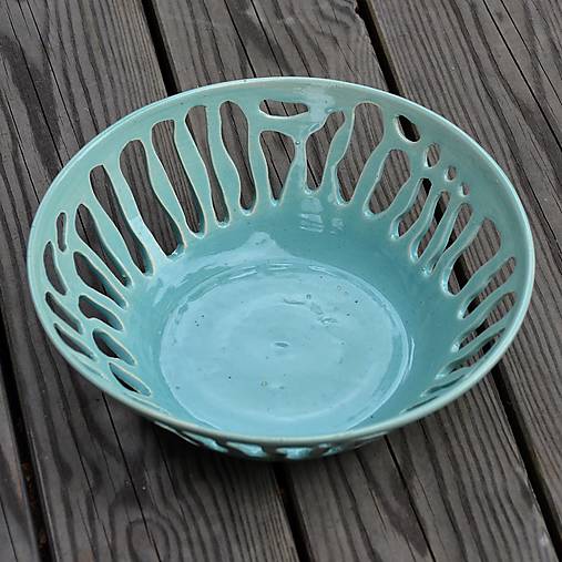 Nádoby - Keramická mísa tyrkysová - 17722511_