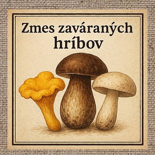 Úložné priestory & Organizácia - Rôzne etikety na zavárané hríby 02 - 8 x 8 cm - 17721936_