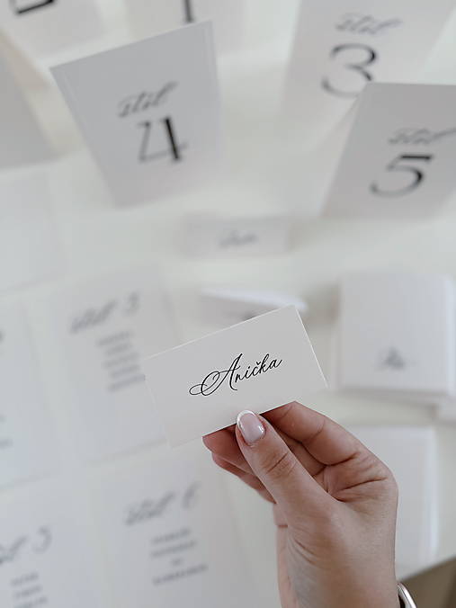 Úložné priestory & Organizácia - Svadobné strieškové menovky minimalist  - 17723258_