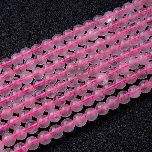 Minerály - (5854) Ruženín, 4 mm - 1 vlasec (cca 90 ks) - 17723959_