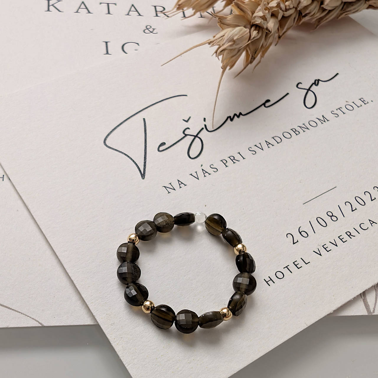 Mystický prstienok so zlatým obsidiánom – Obsidian Flow