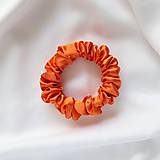  - Saténová scrunchie | MINI (Oranžová) - 17723560_