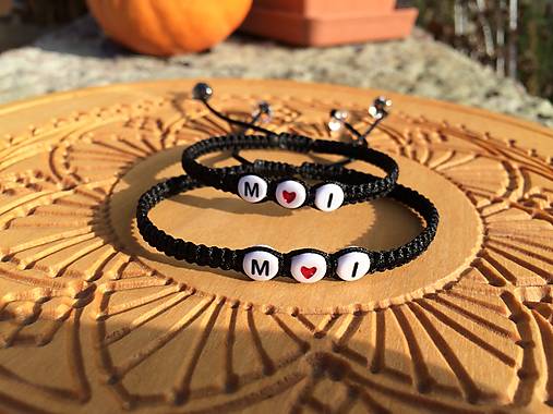 Náramky - partnerské náramky s iniciálmi (partnerské náramky) - 17723484_