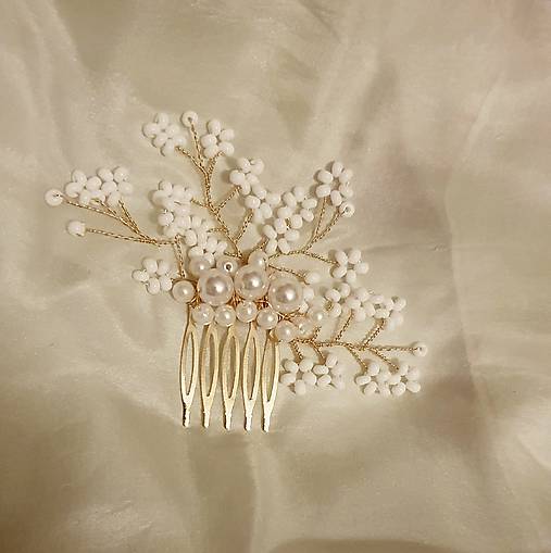 Ozdoby do vlasov - svadobný hrebienok malý - 17727729_