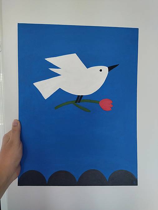 Obrazy - "Cesta mieru"– originálna maľba akrylom na umelecký kartón - 17726345_