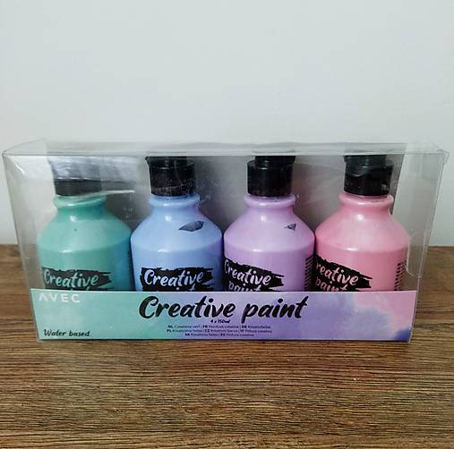 Farby-laky - sada 4 akrylových farieb - 17726420_