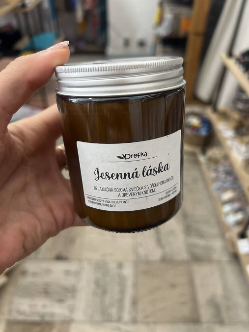 Vonná prírodná sójová sviečka 200g (Jesenna láska - pomaranč)