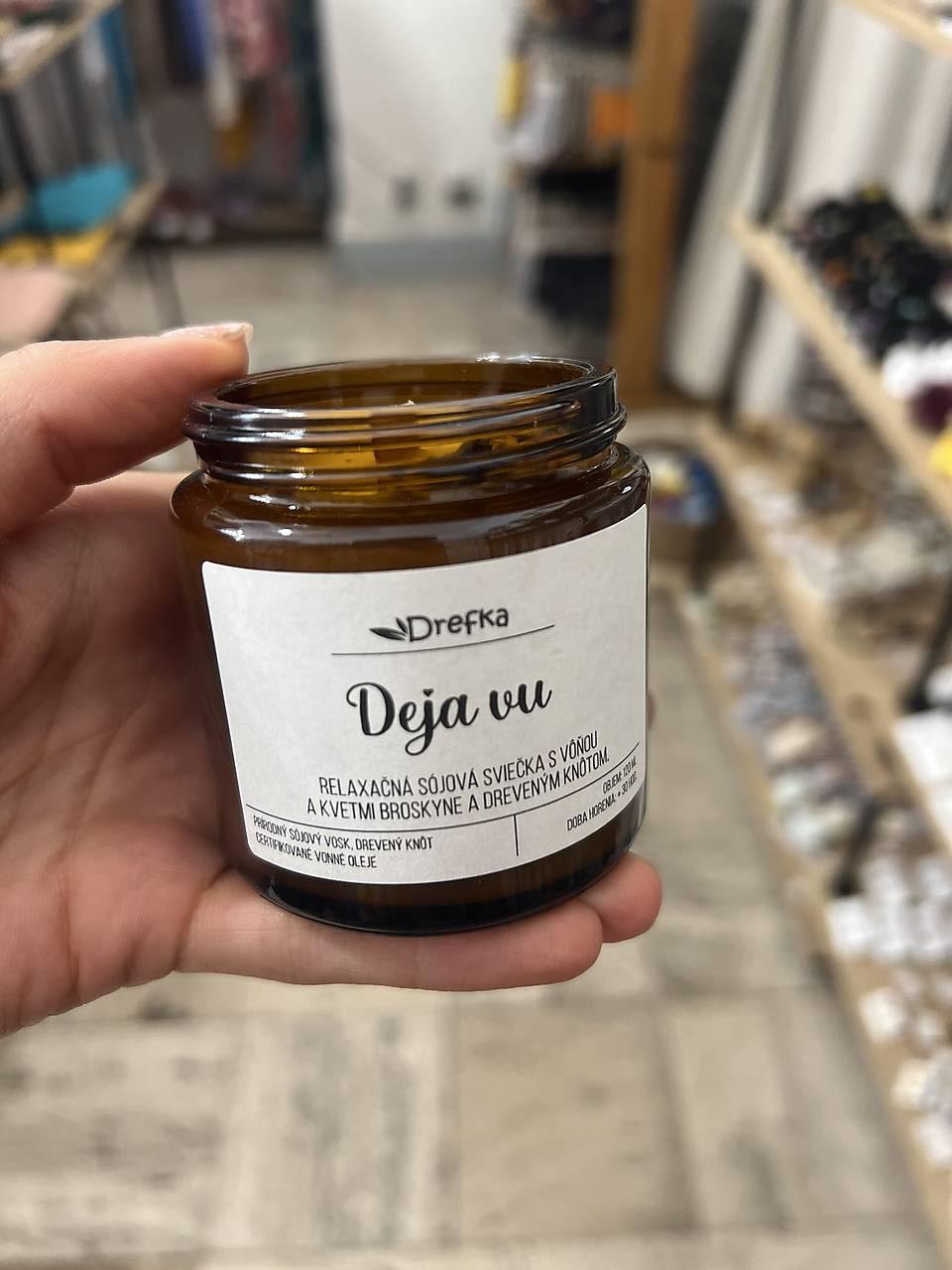 Vonná prírodná sójová sviečka 90g (Deja vu - kvety broskyne)