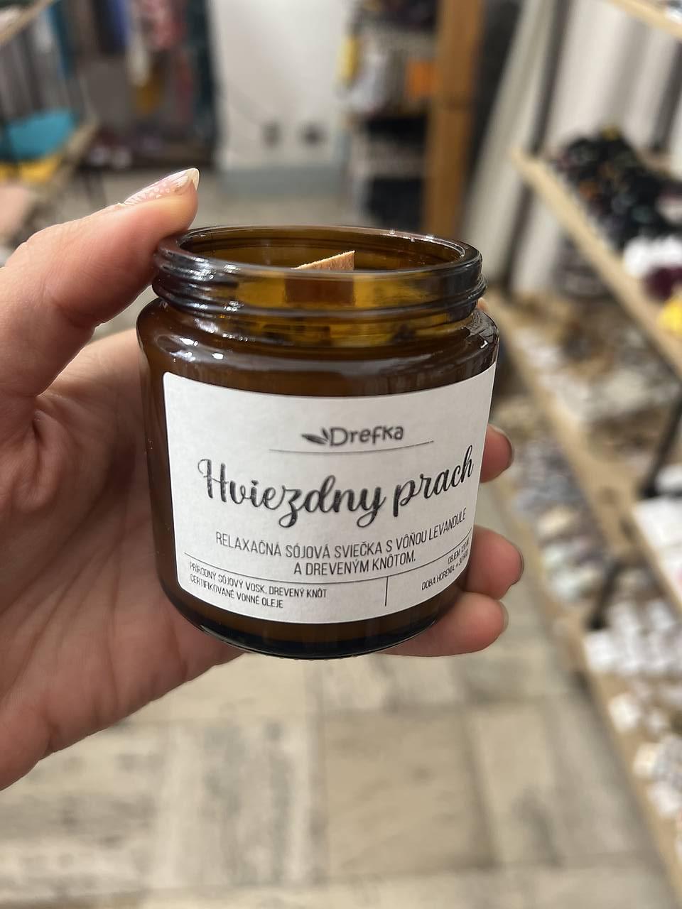 Vonná prírodná sójová sviečka 90g (Hviezdny prach - levandula)