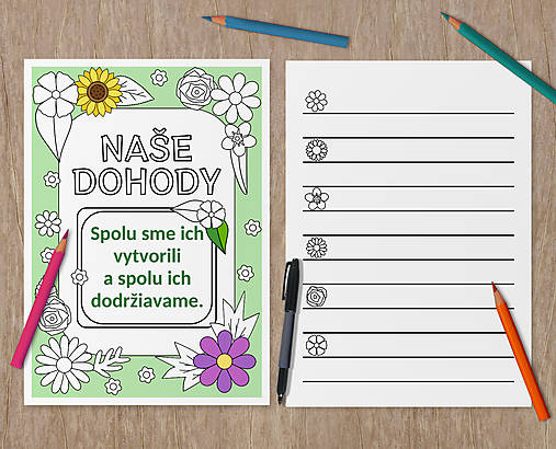 Hračky - Dohody triedy floral with leaves na dotvorenie - 17726026_