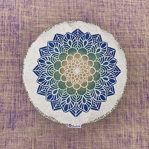 Úžitkový textil - Meditačný Vankúš "Modrý lotosový kvet" (výška 15cm) - 17728085_