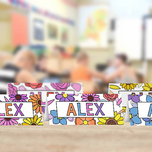 Úložné priestory & Organizácia - Menovka do lavice Floral with petals - 17728187_