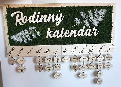 Dekorácie - Rodinný kelendár - 17730615_
