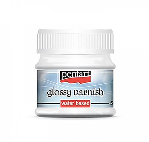 -50% lesklý lak, vodou riediteľný, Pentart, pôvod. cena 3€ (50 ml)