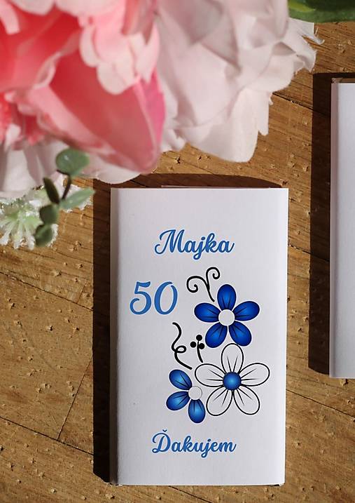 Sladkosti -  Darčeky pre hostí na oslave 50. narodenín Sladká spomienka s vlastným textom (3) - 17729099_