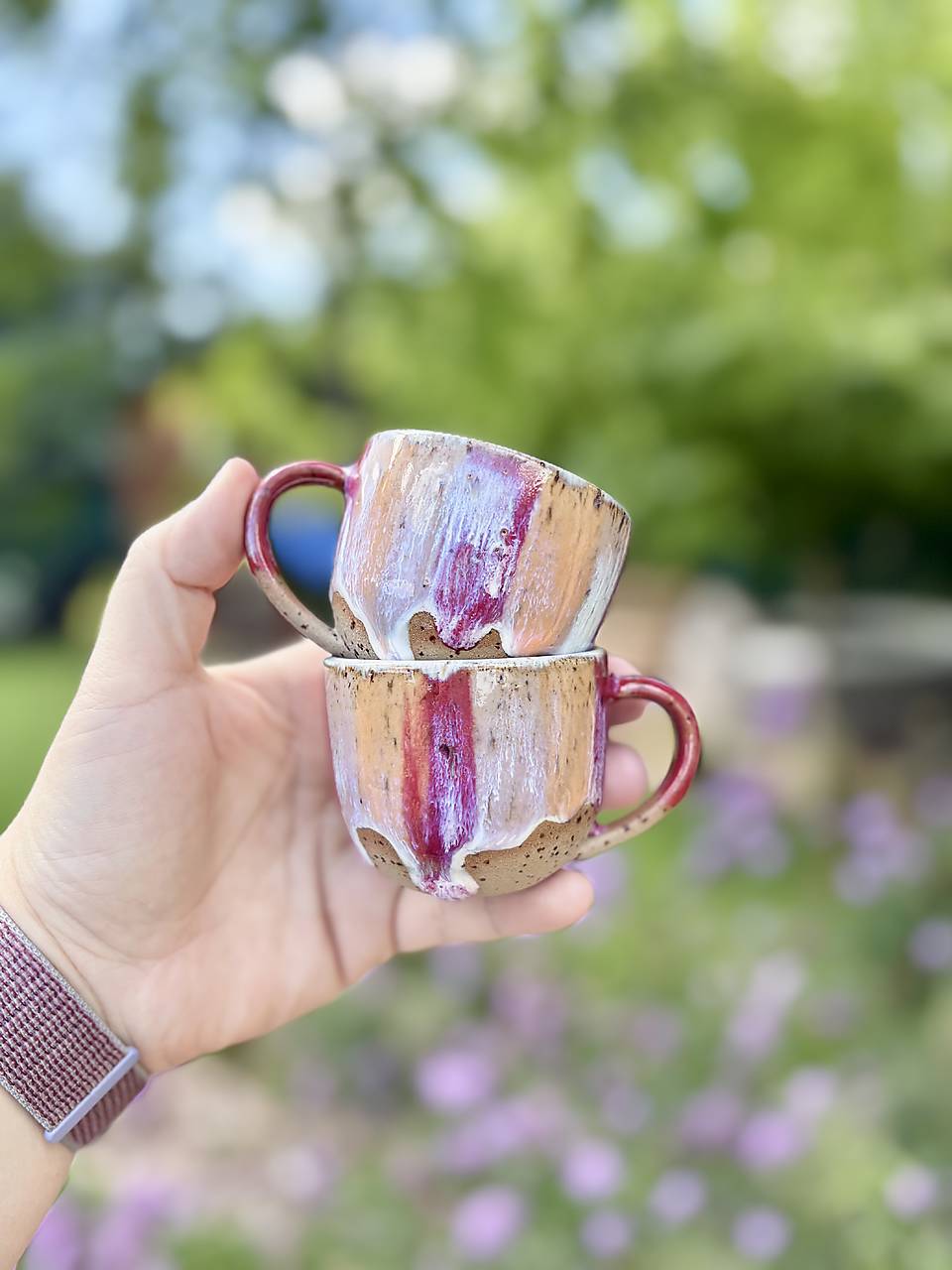 Espresso šálka (červeno-oranžová)