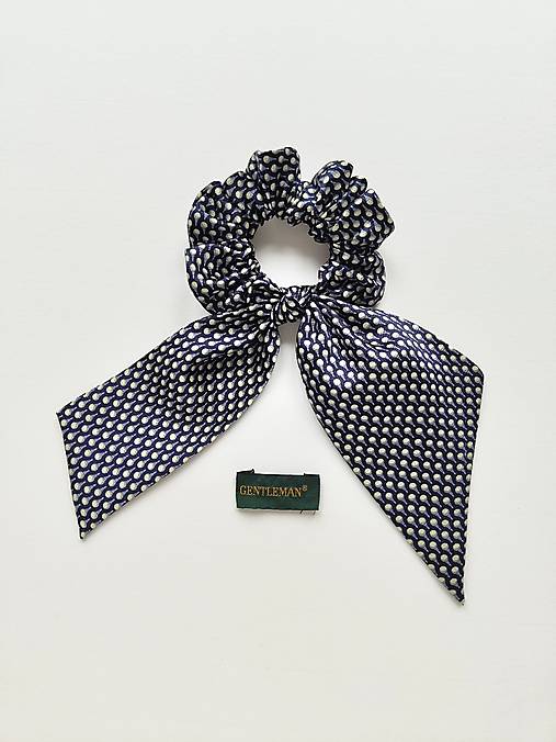 Maxi scrunchie hodvábna (tmavomodrá)