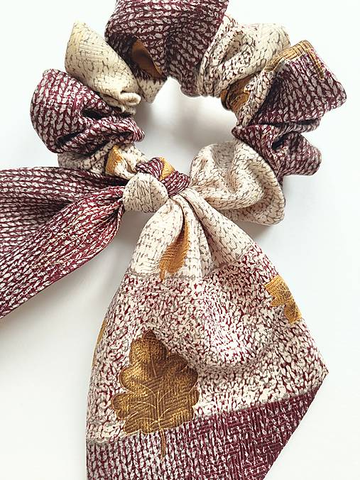 Maxi scrunchie hodvábna (bordová jesenná)