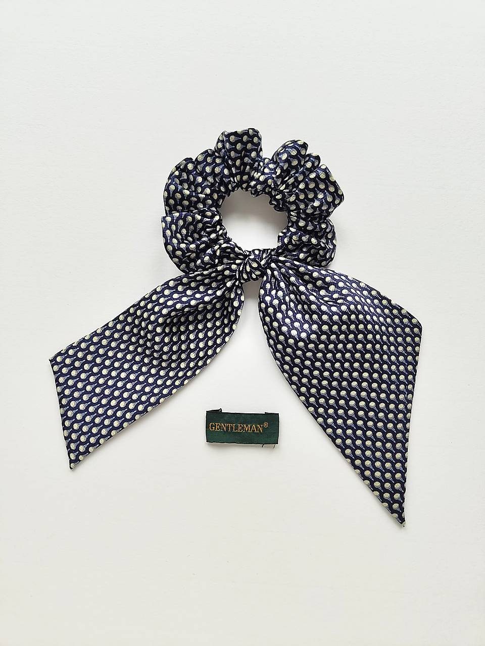 Maxi scrunchie hodvábna (tmavomodrá)