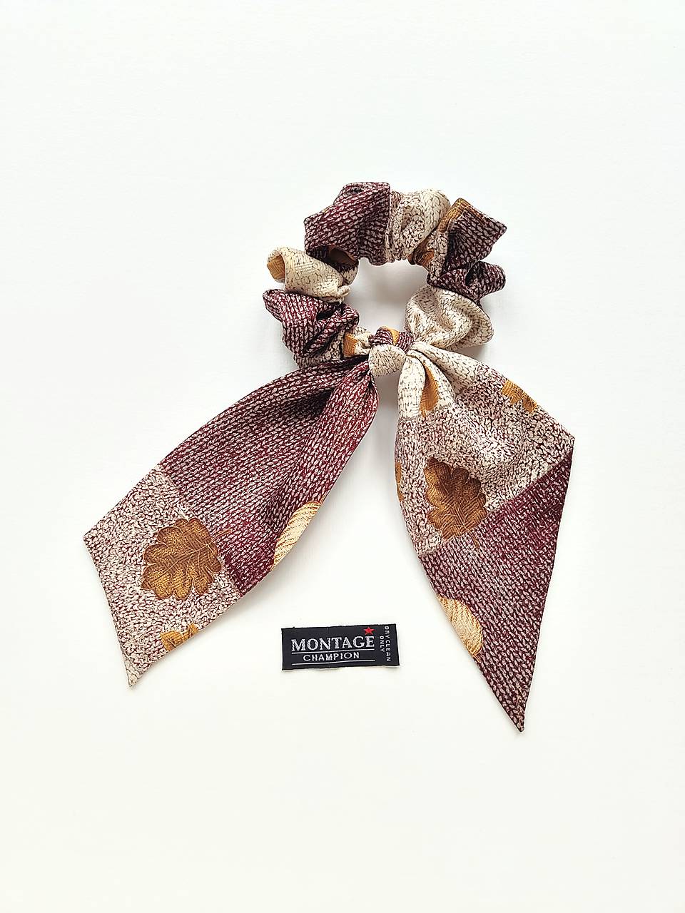Maxi scrunchie hodvábna (bordová jesenná)