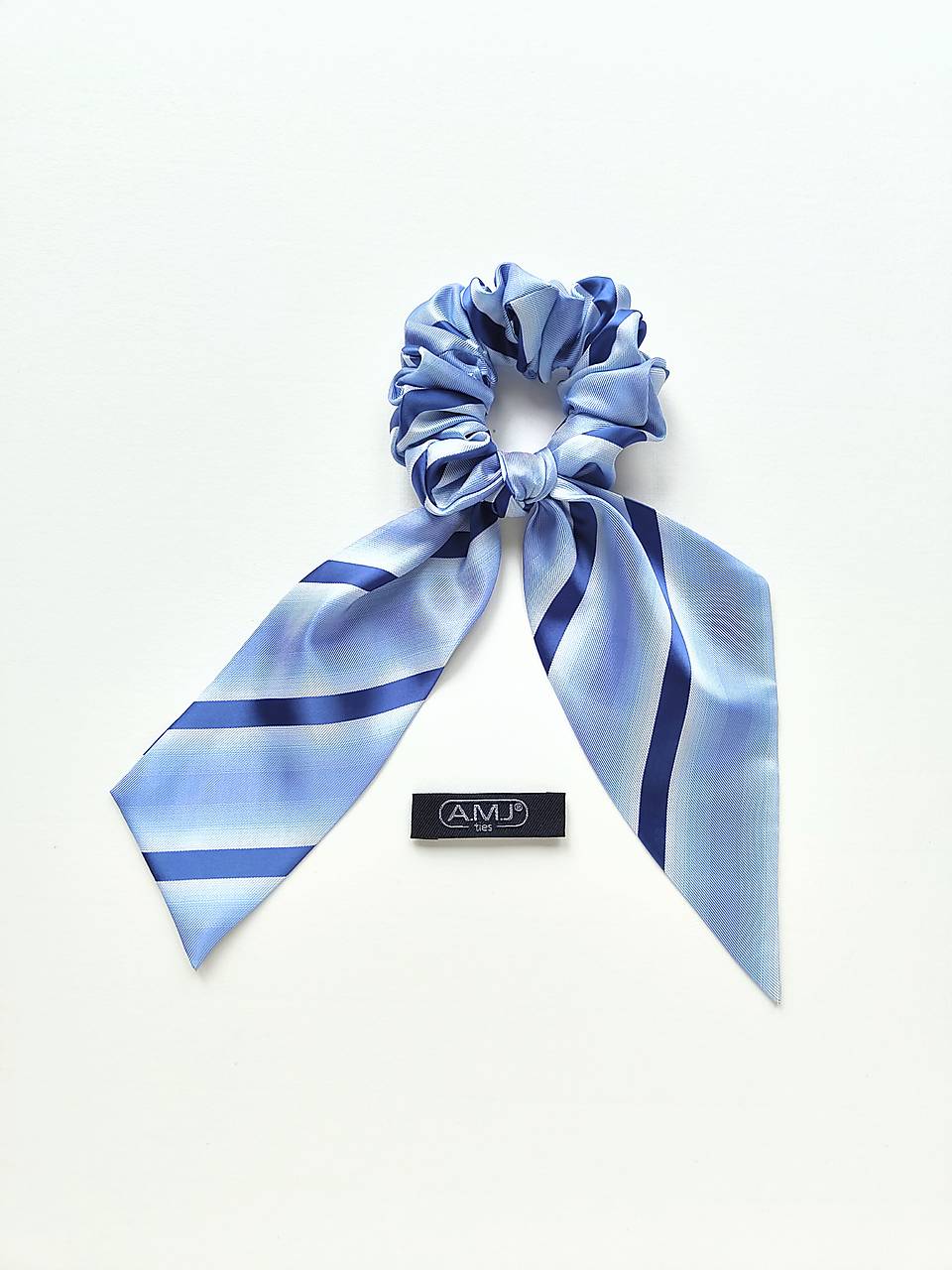Maxi scrunchie asymetrická (Modrá pásikatá)