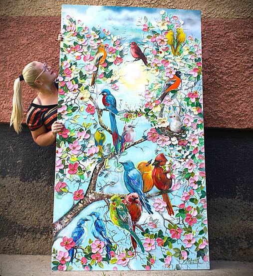 Obrazy - ,, Spev jari,, 100x200 - 17732296_